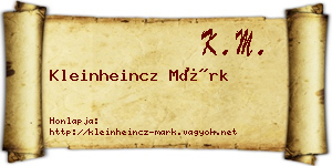 Kleinheincz Márk névjegykártya