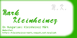mark kleinheincz business card